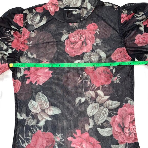 🎉 Bundle Deal: 4 for $20! 🎉 sheer floral top M - Picture 5 of 7